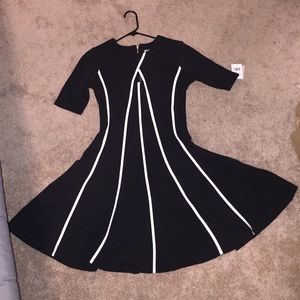 DANNY & NICOLE Black & White A-Line Dress